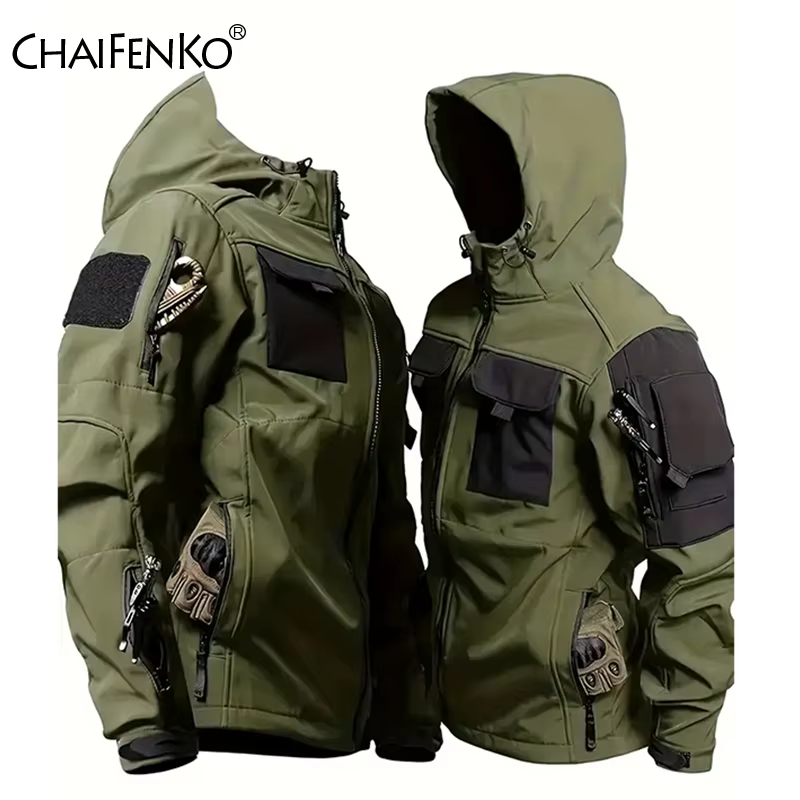 Hommes Lurker peau de requin coque souple veste tactique imperméable polaire à capuche manteau chasse vêtements en