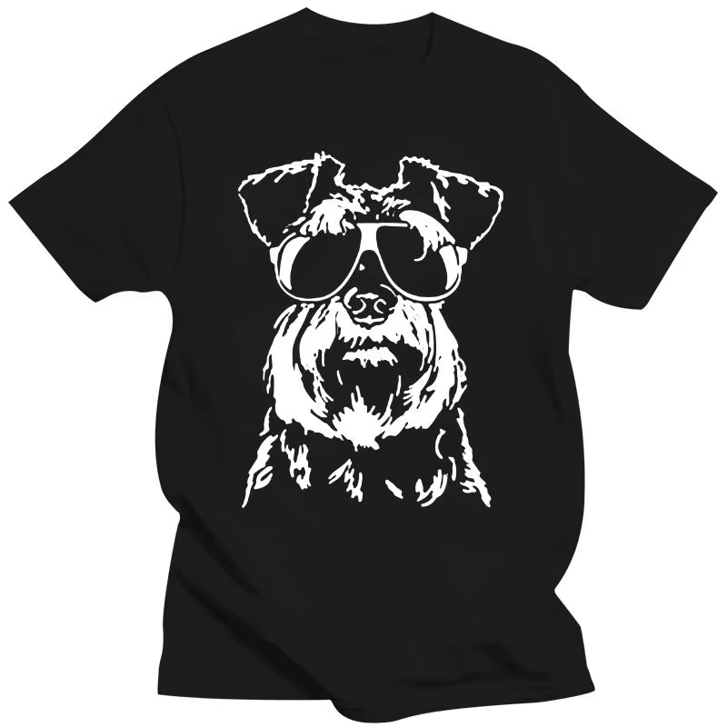 Hommes t-shirt Miniature Schnauzer avec lunettes Bandana bandeau t-shirt Bandana cou plus chaud femmes hommes t-shirts Streetwear