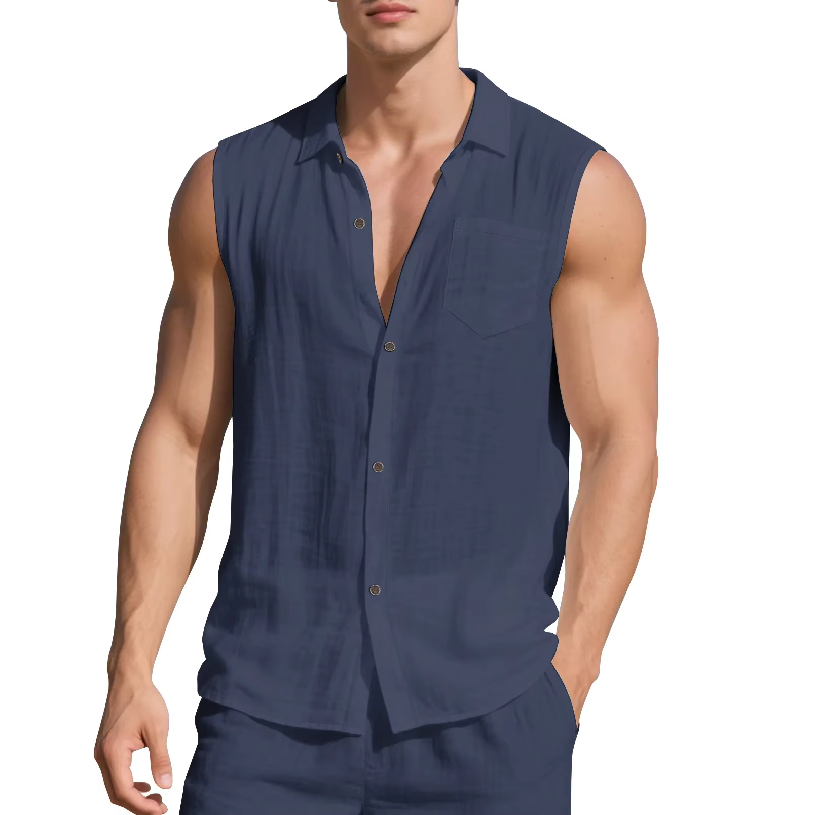 Chemise de plage ample en lin