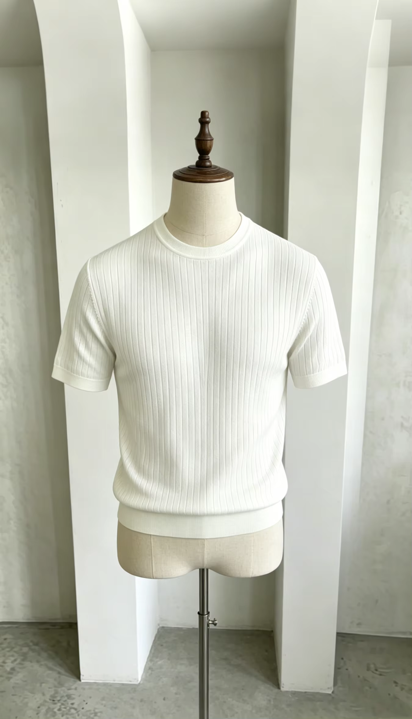 T-shirt côtelé à manches courtes pour homme