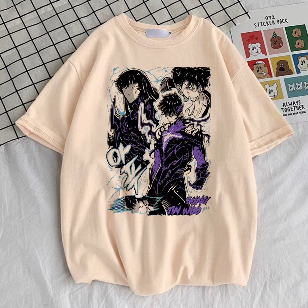 Solo nivellement chemise femmes esthétique graphique université hip hop t-shirt classique années 80
