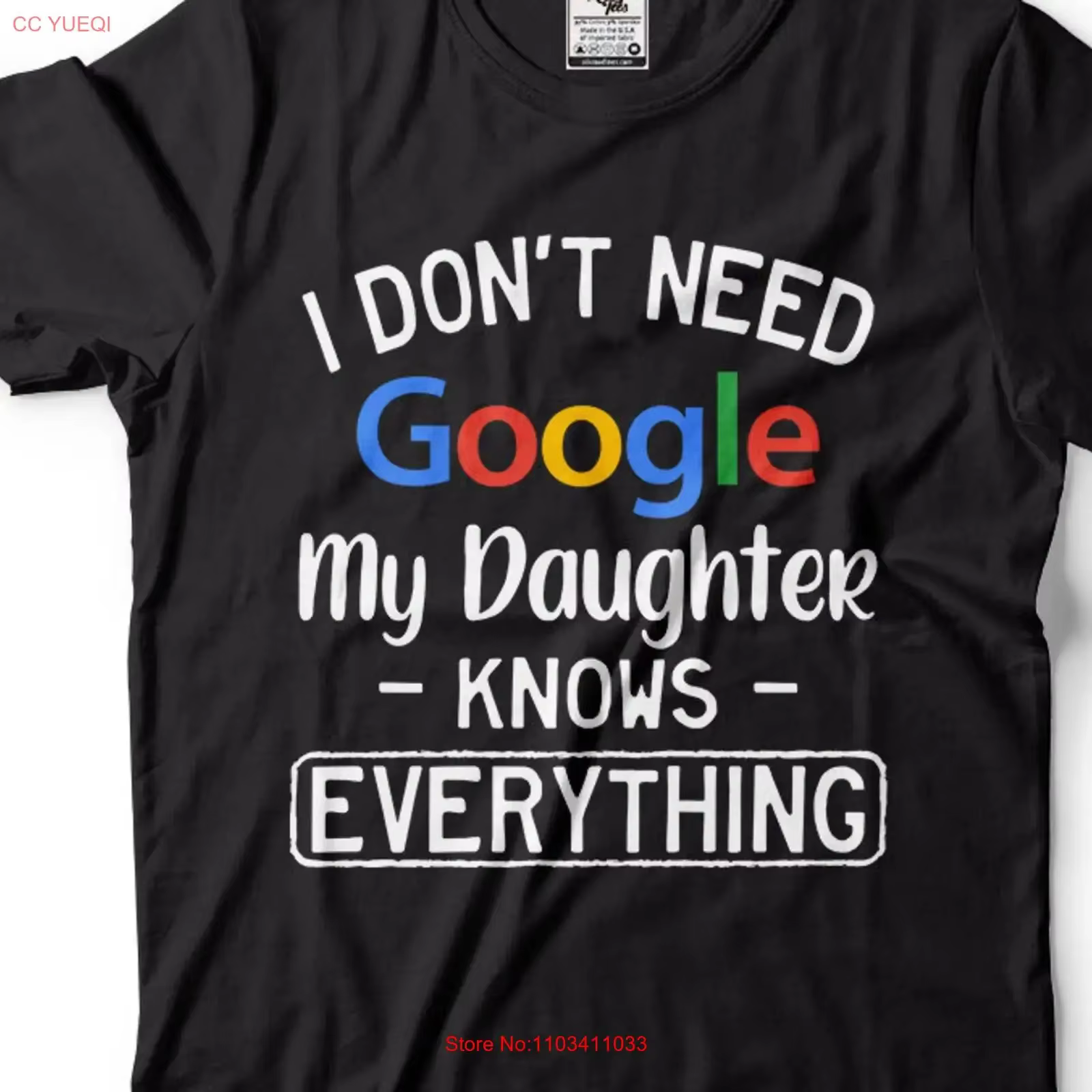 T-shirt pour la fête des pères, « Je n'ai pas besoin de Google, ma fille sait tout », t-shirt drôle pour homme, en coton, vintage, lavé, confortable