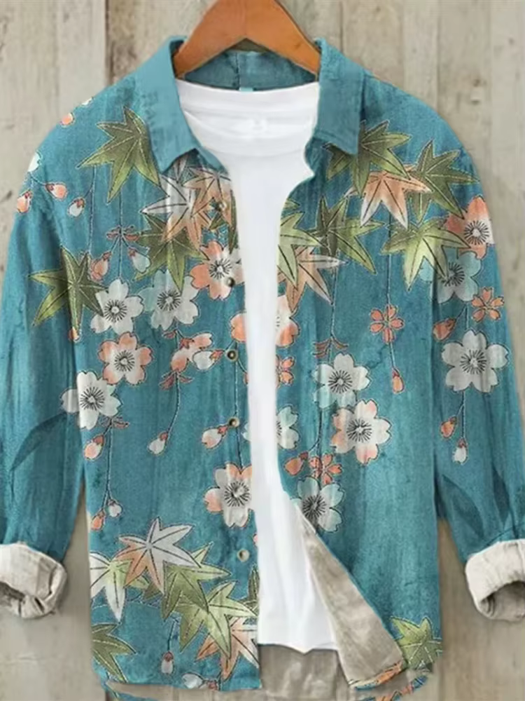 Sakura – chemise japonaise en lin mélangé