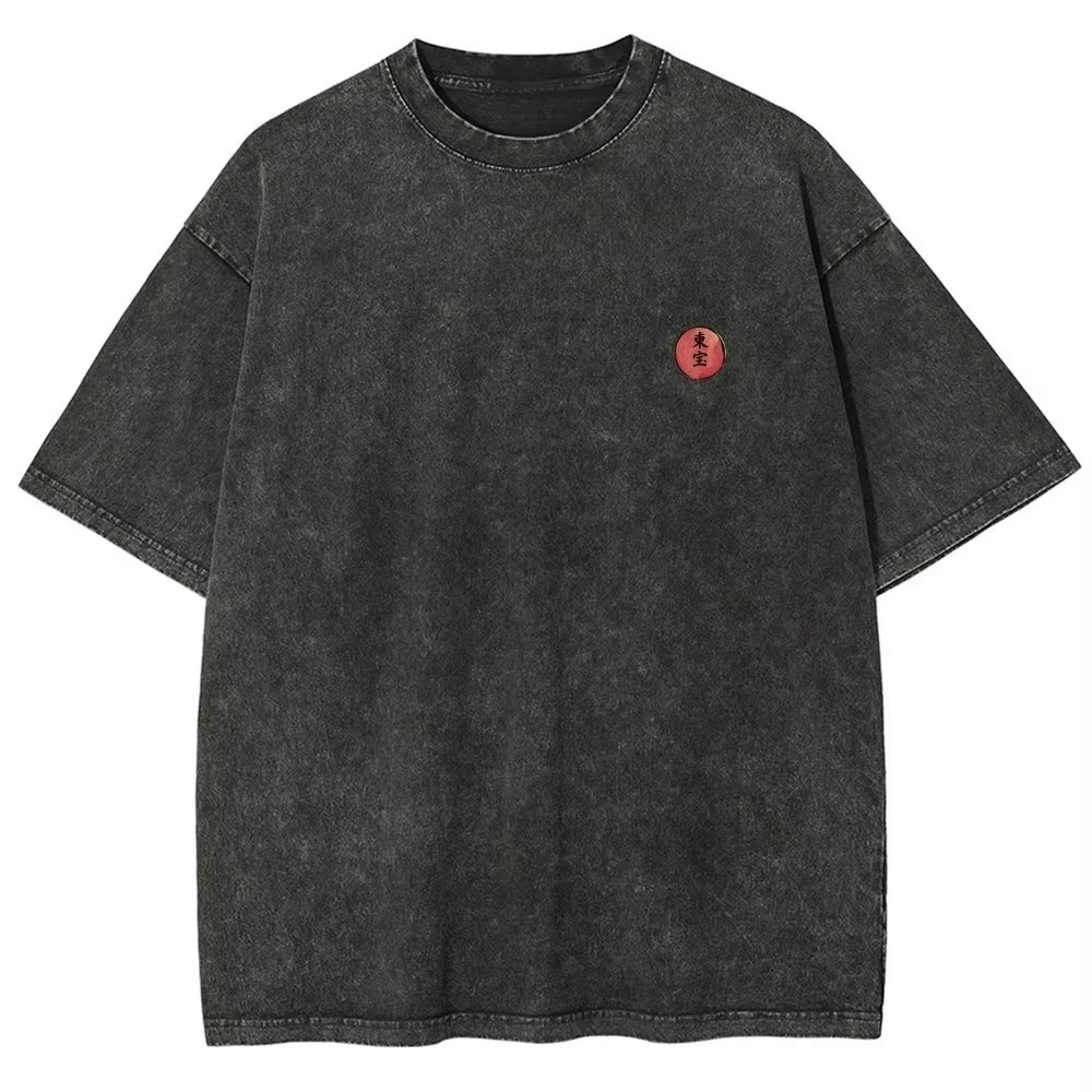 Godzilla japonais Anime hommes et femmes T-shirts pur coton lavé vieux rétro Y2k Harajuku surdimensionné décontracté manches courtes