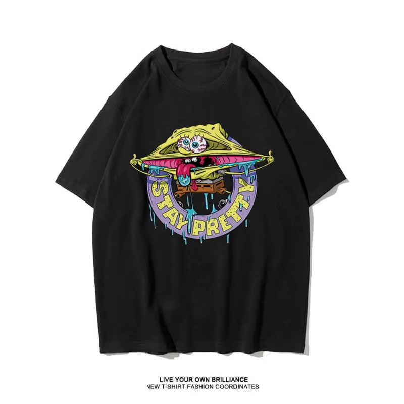 T-shirt pour homme avec motif graffiti sur le devant sur le thème de Bob l'éponge « Mind Like A Sponge »