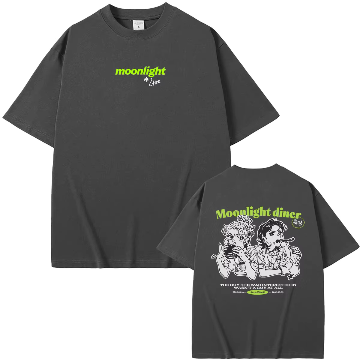 T-shirt décontracté surdimensionné à col rond pour hommes et femmes