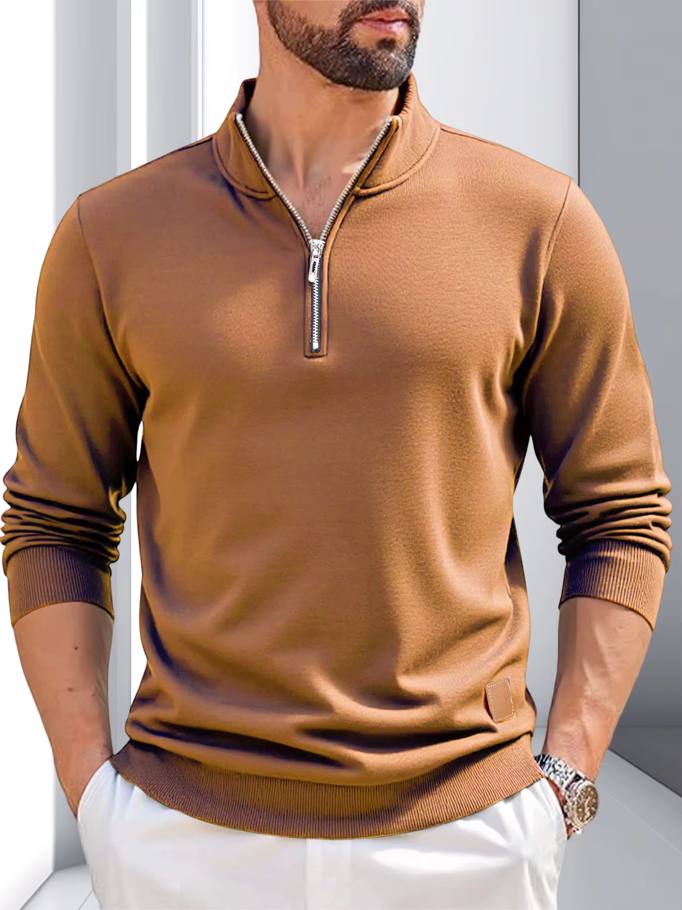 Robe pull à fermeture éclair pour hommes