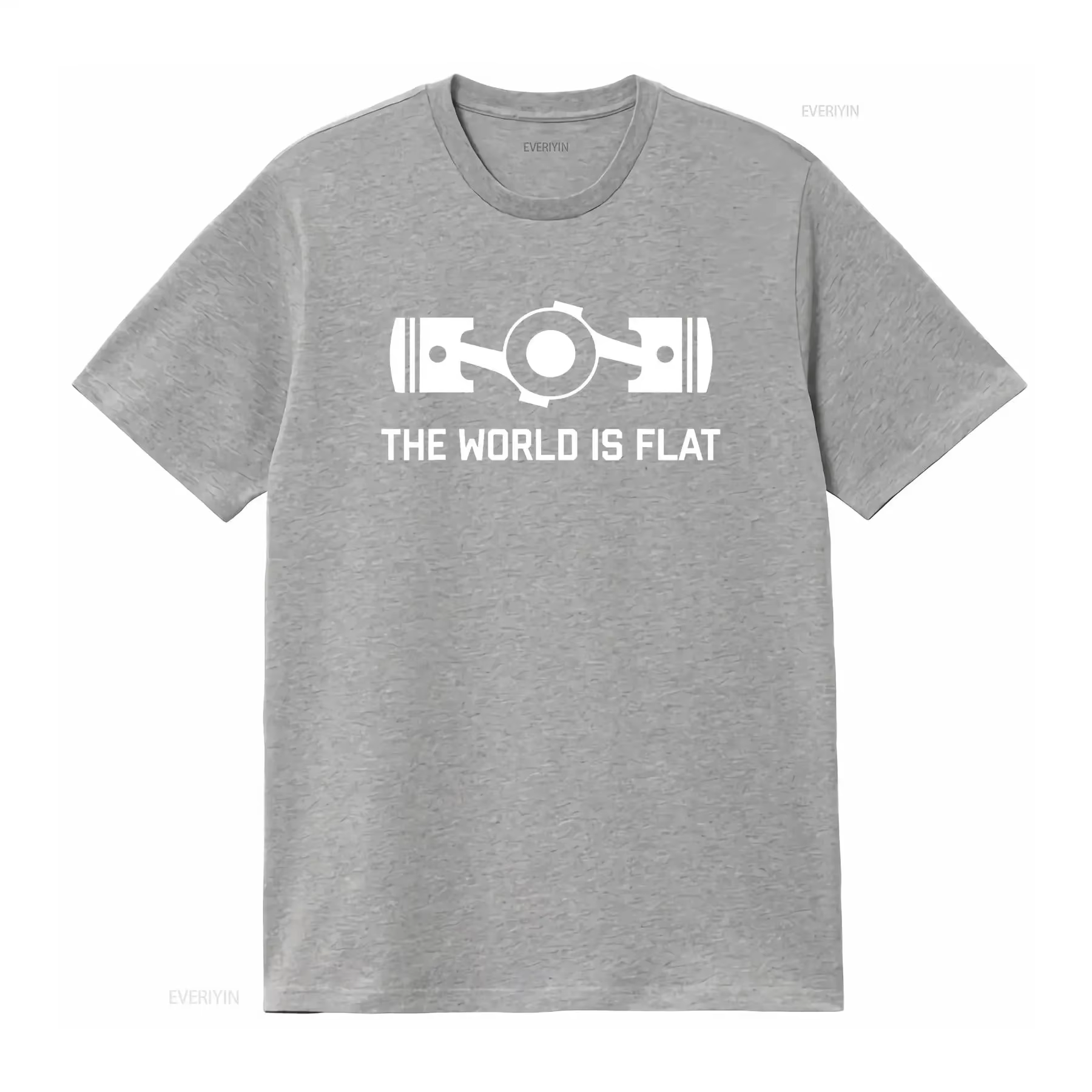 Le monde est plat quatre Boxer moteur JDM course voiture t-shirt vintage lavé polyvalent étiré vêtements de créateur homme doux