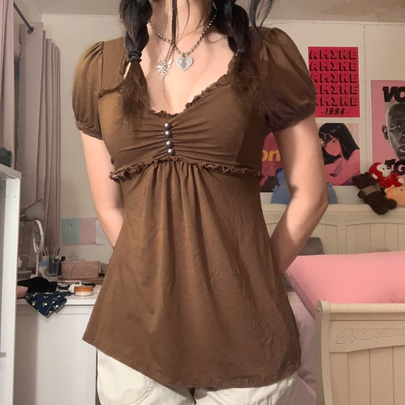 T-shirt à volants pour femmes