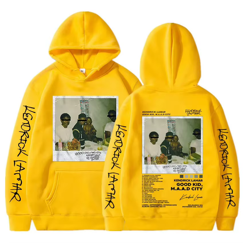 Hip Hop hommes sweat à capuche femme rappeur Kendrick Lamar bon enfant Album graphique imprimé sweats