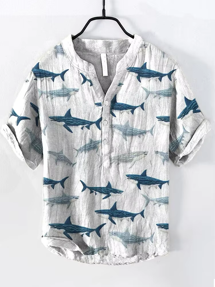 T-shirt à manches courtes imprimé artistique pour hommes