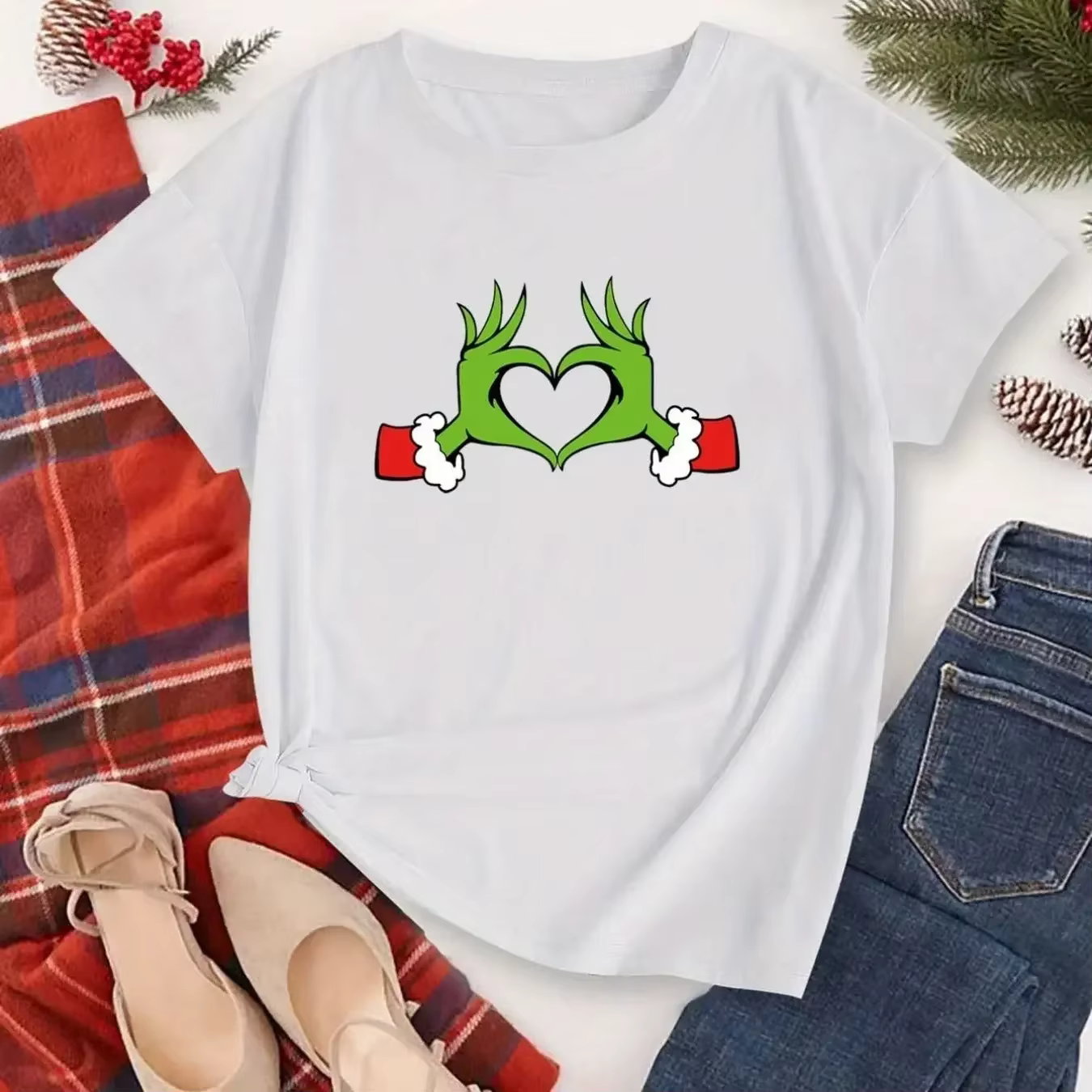T-shirt de Noël décontracté pour femme