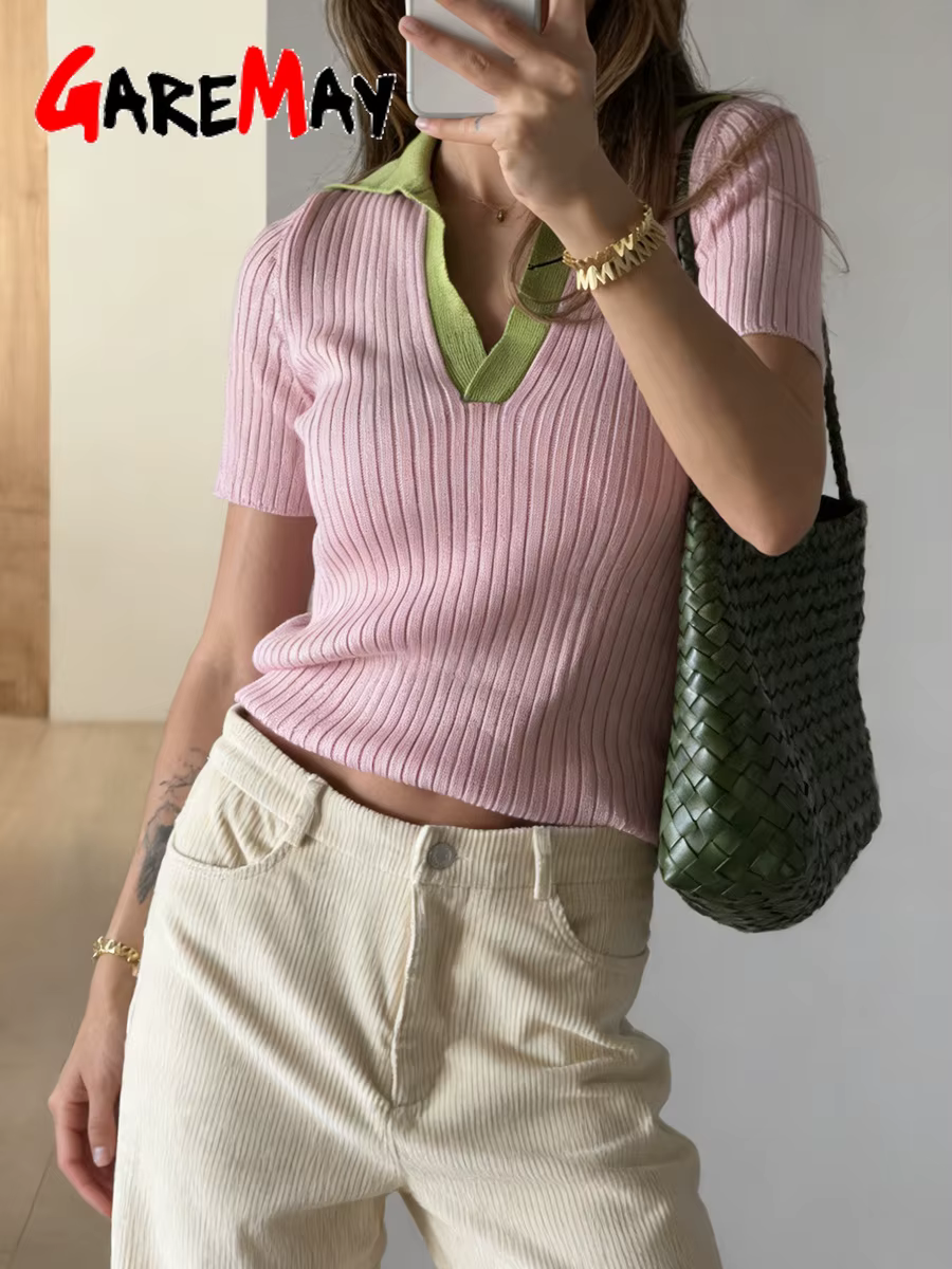 T-shirt élégant en tricot pour femme