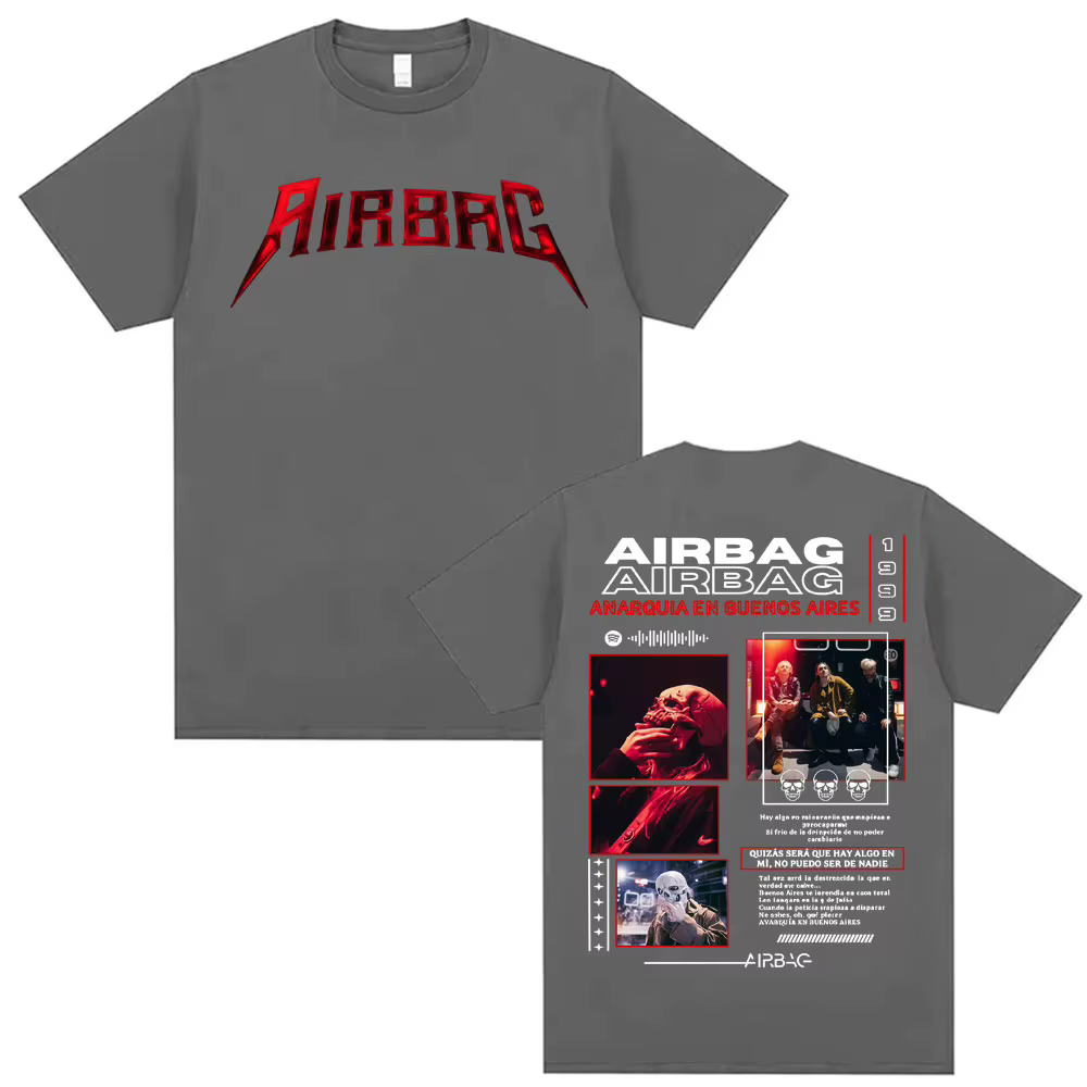 Chanteur Airbag Anarquia En Buenos Aires Album 2026 Tour T-shirt Hommes Femmes Mode Vintage 100% Coton Manches Courtes T-Shirts Hauts