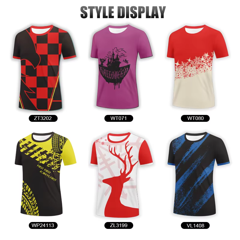 Sublimation Logo imprimé hommes mode respirant T-Shirts adultes conception multicolore sport séchage rapide T-shirt grande taille VL1415
