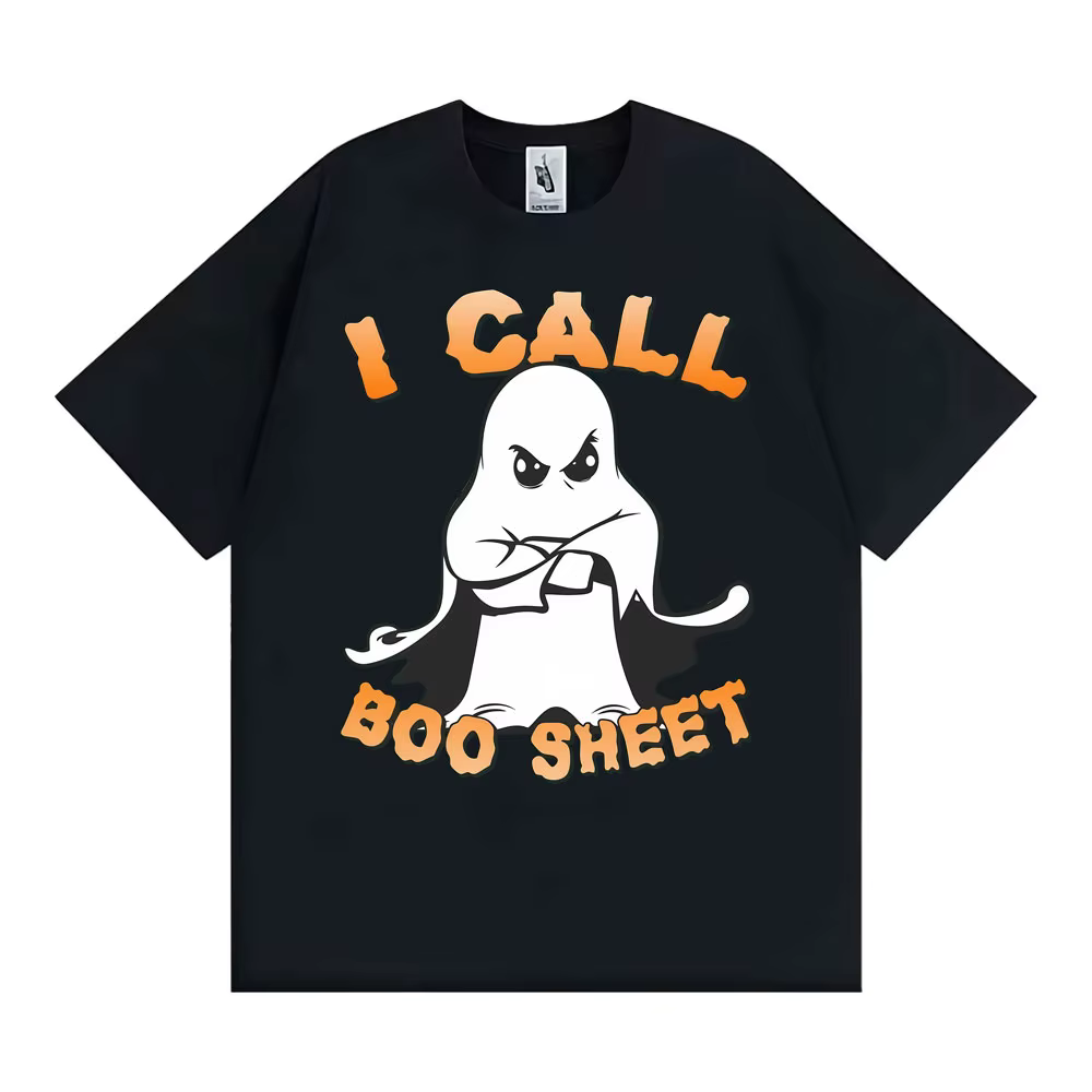 T-shirts graphiques amusants Halloween 'I Call Boo Sheet Ghost' pour hommes et femmes