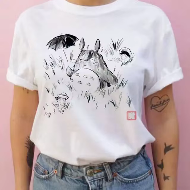 T-shirt décontracté à manches courtes et col rond pour hommes et femmes