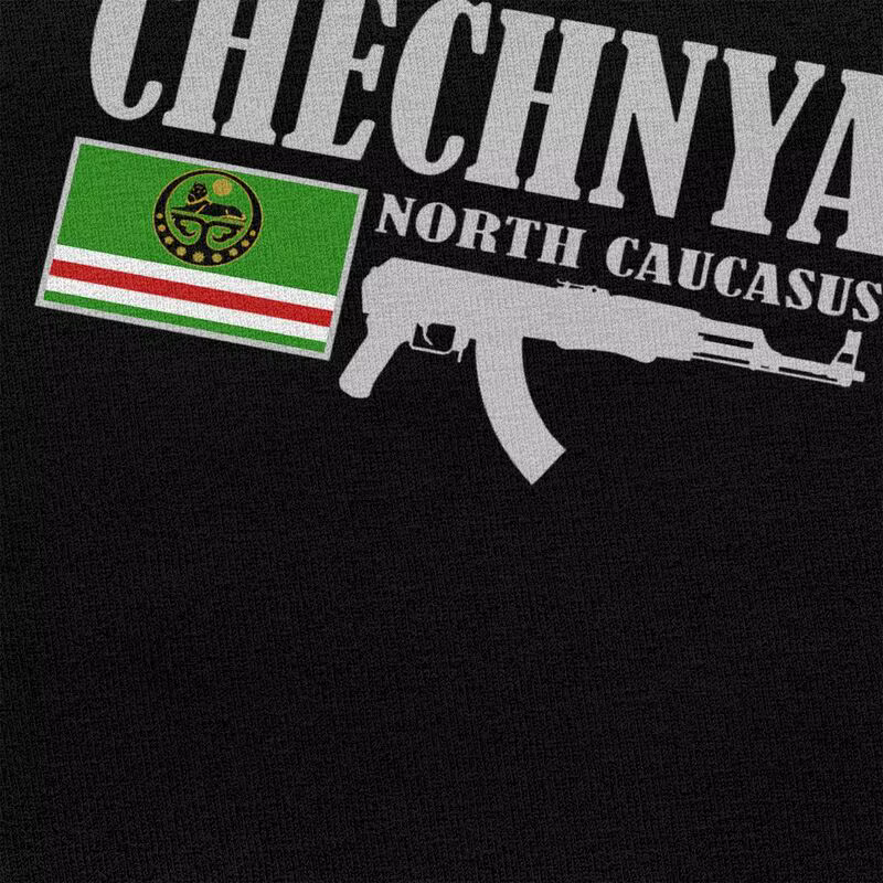 Personnalisé Chechnya Fighter t-shirts hommes pur coton t-shirt hauts drapeau tchétchène