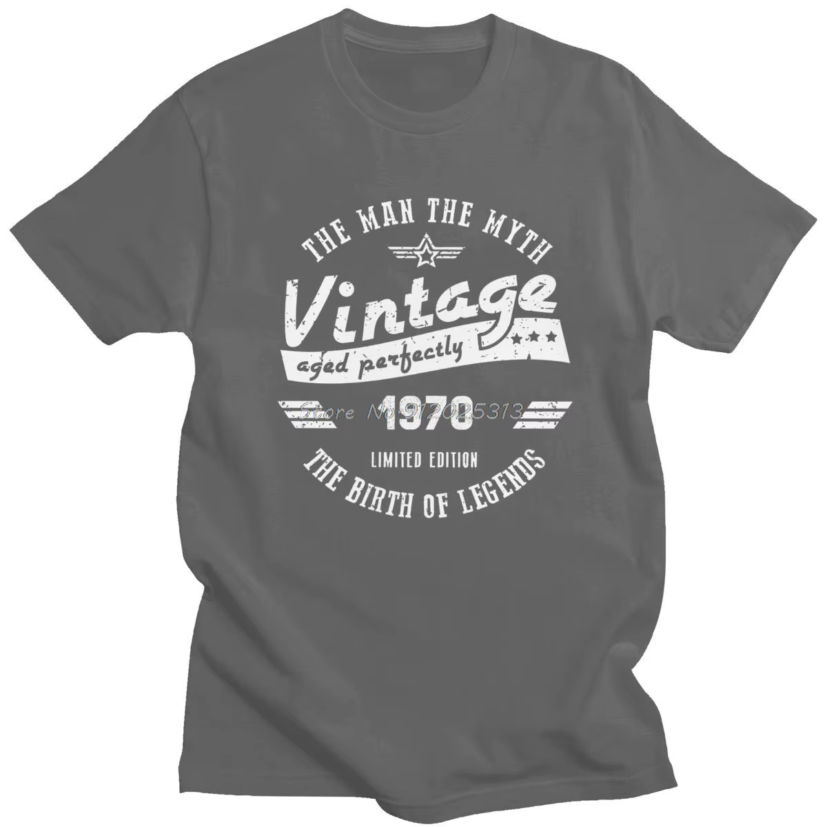 Vintage la naissance de la légende 1970 T-shirt à manches courtes l'homme le mythe