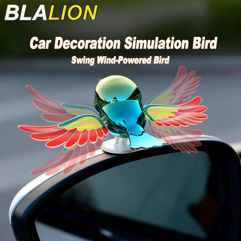 BLALION 2025 Nouvelle Décoration de Voiture Oiseau Volant Simulé, Aile Oscillante, Oiseau en Vol Alimenté par le Vent, Décoration pour Voiture, Moto, Vélo