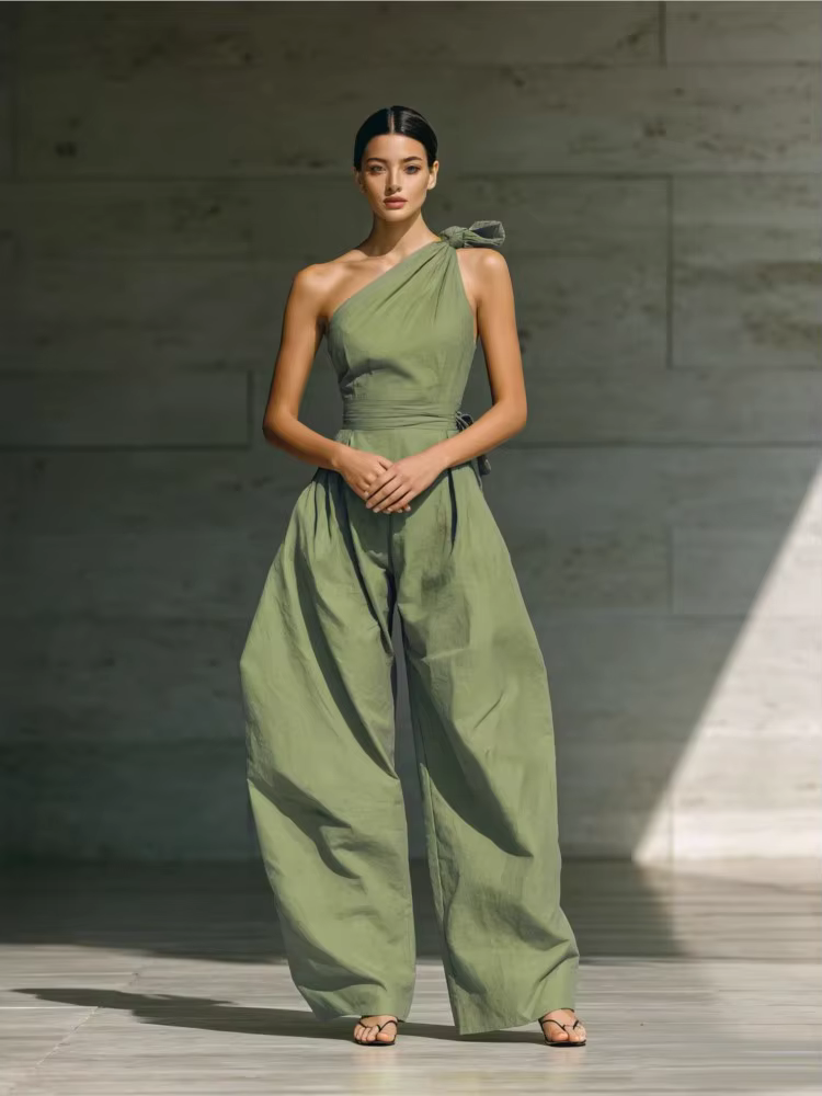 Combinaisons sans manches élégantes pour femme – Collection été 2026 – Tenue décontractée asymétrique à une épaule – Qualité supérieure