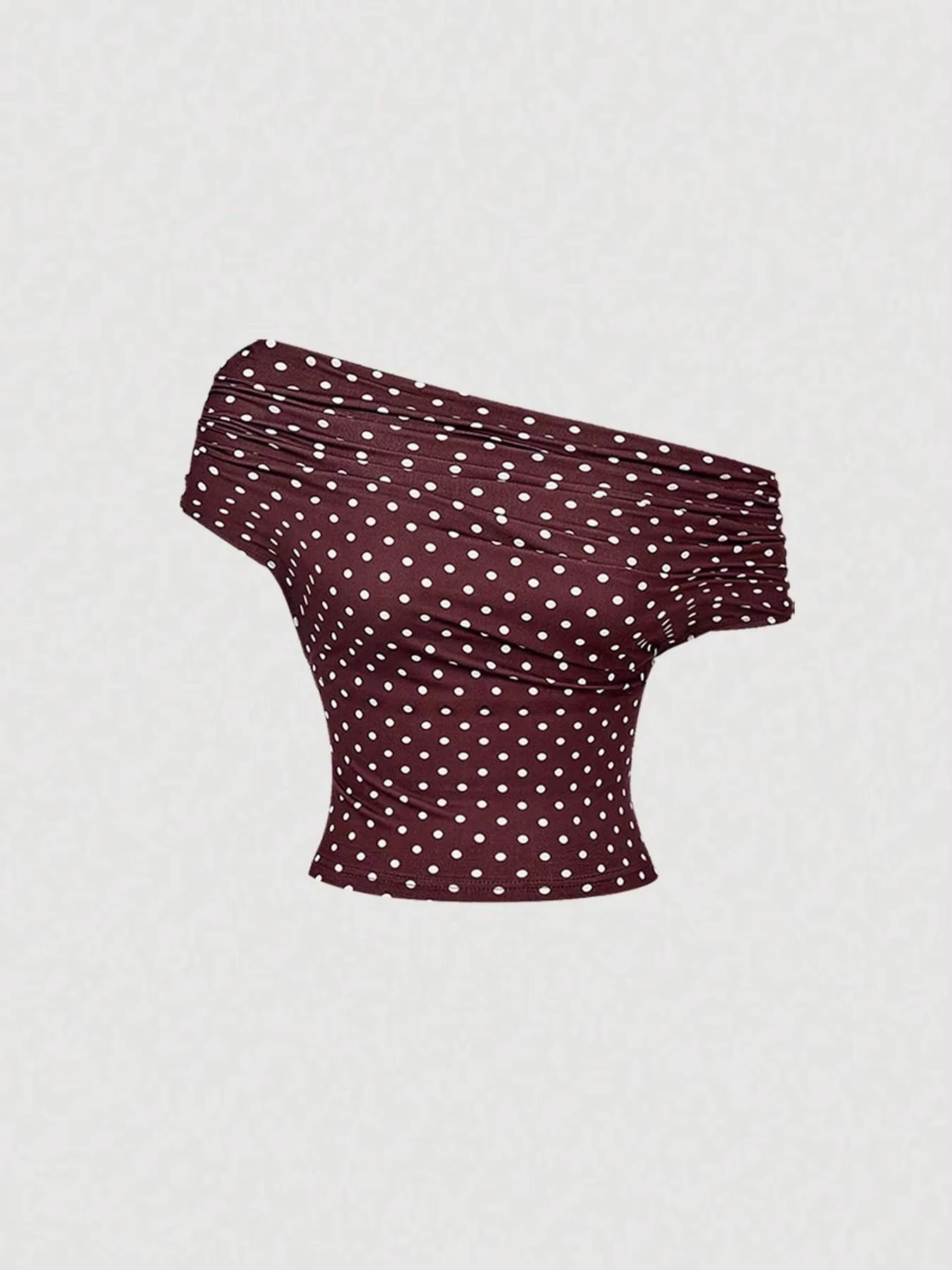 Haut court en tricot pour femme avec options de port polyvalentes et détail froncé sur le côté