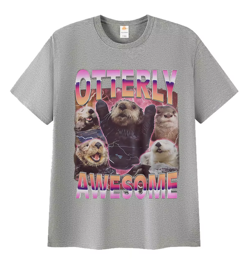 T-shirts graphiques amusants avec motif d'otter