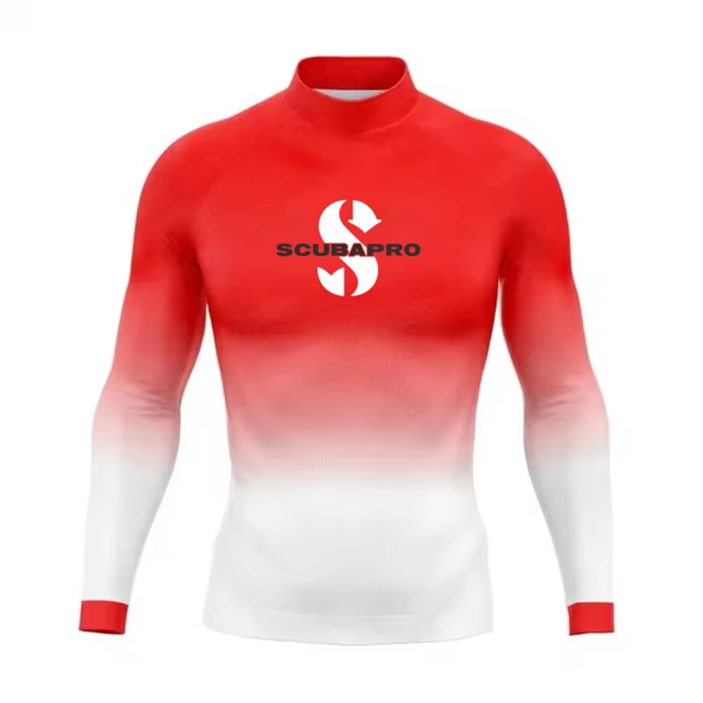 Été hommes éruption garde à manches longues Surf natation T-shirt plage Protection UV maillots de bain Lycra Surf plongée maillot de bain Rashguard chemise