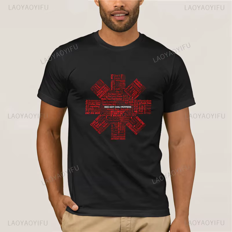 T-shirt RHCP Rock Band Red Hot Chili Peppers en coton incroyable pour homme