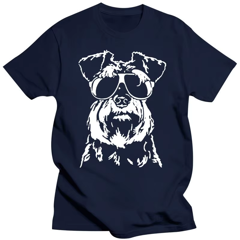 Hommes t-shirt Miniature Schnauzer avec lunettes Bandana bandeau t-shirt Bandana cou plus chaud femmes hommes t-shirts Streetwear