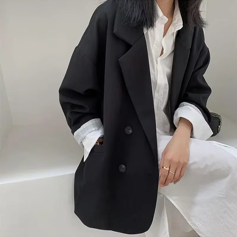 Blazer surdimensionné imbibé coréen pour femmes