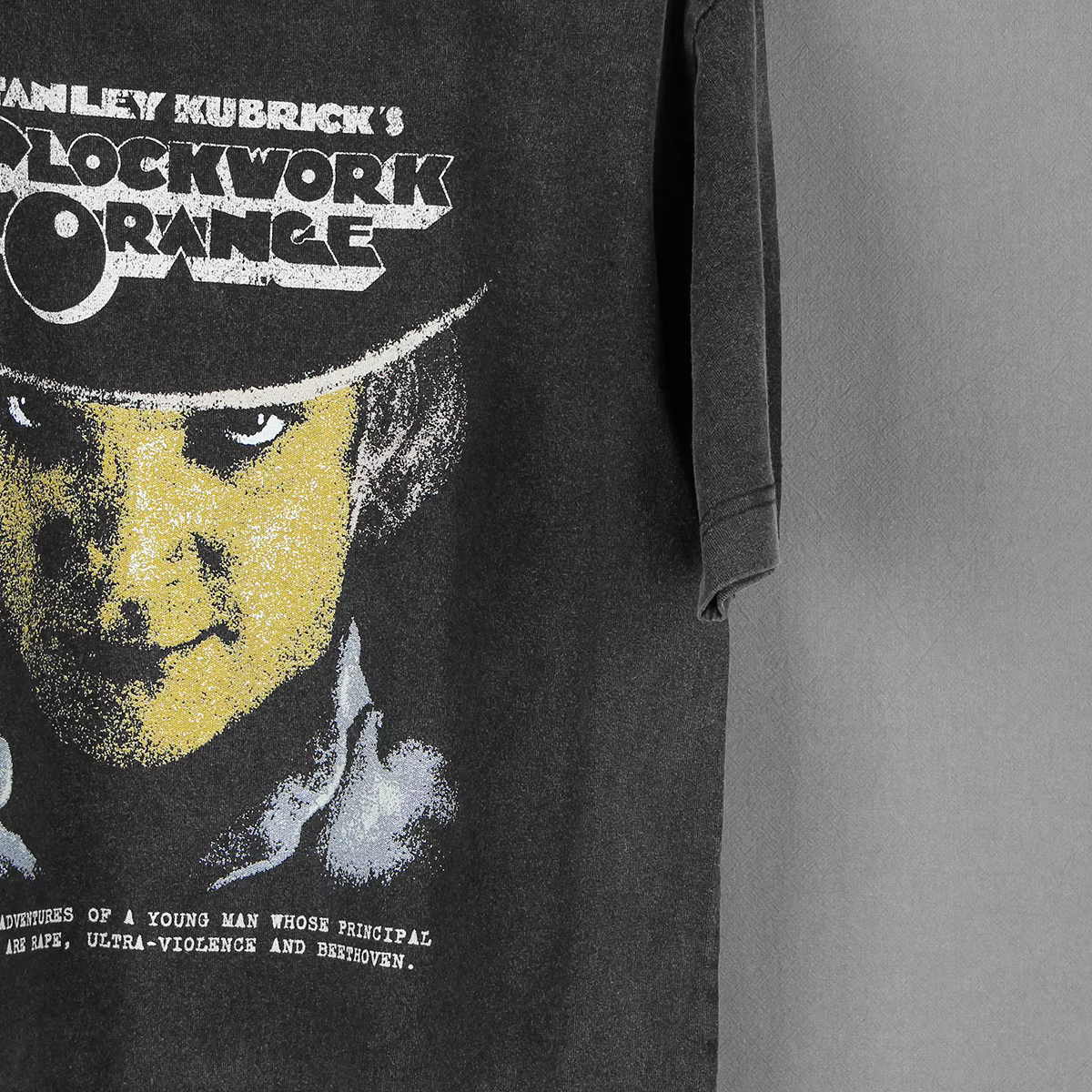 Un T-Shirt Orange mécanique Stanley Kubrick Trainspotting Thelma Louise film rétro coton manches longues lavé imprimé