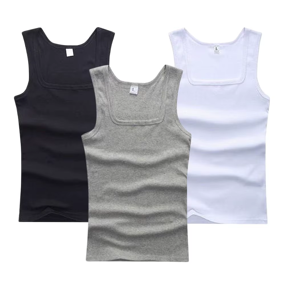 Offre spéciale été hommes vêtements femmes basique élastique débardeur pur coton sans manches