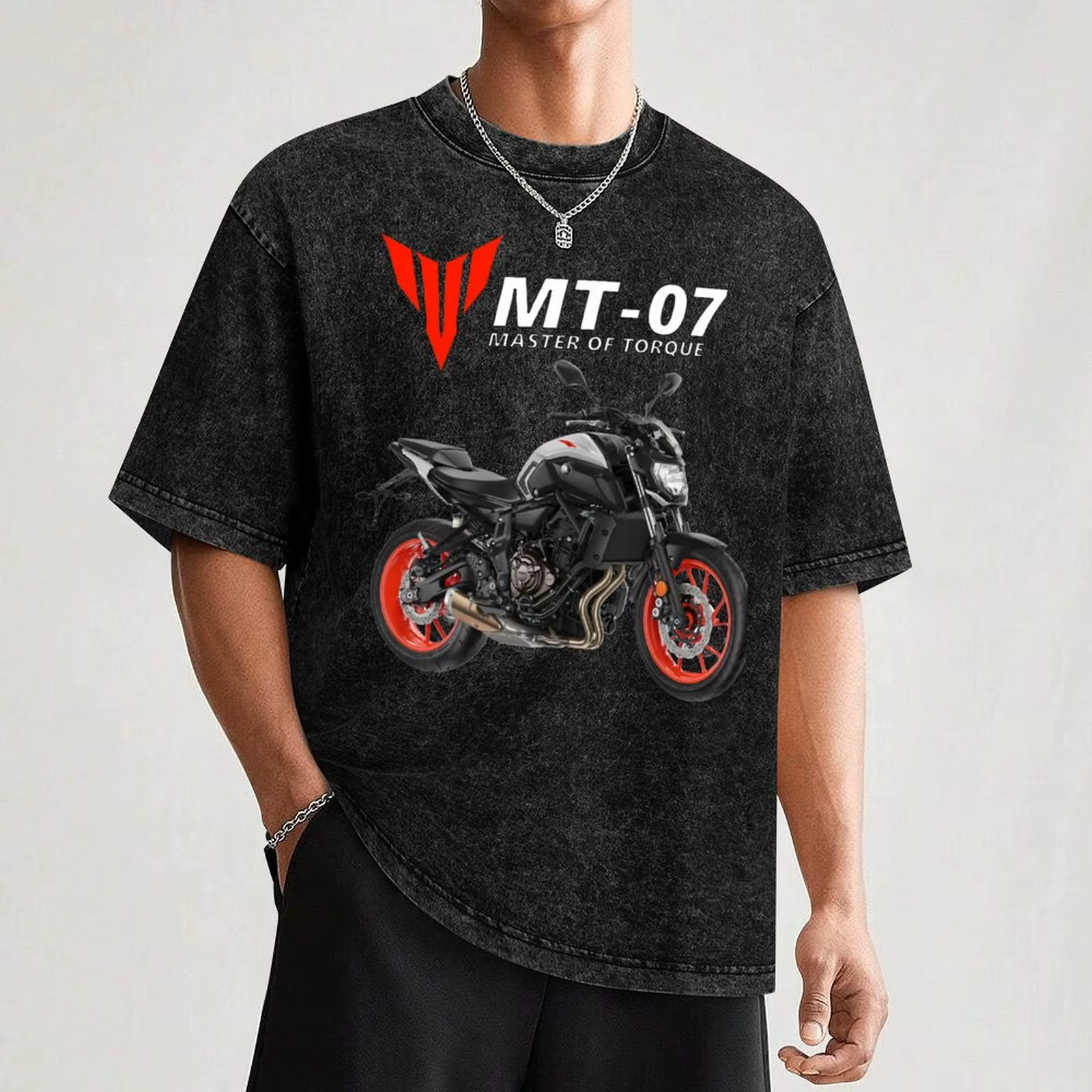 T-shirt moto MT-07 décontracté et ample pour usage quotidien