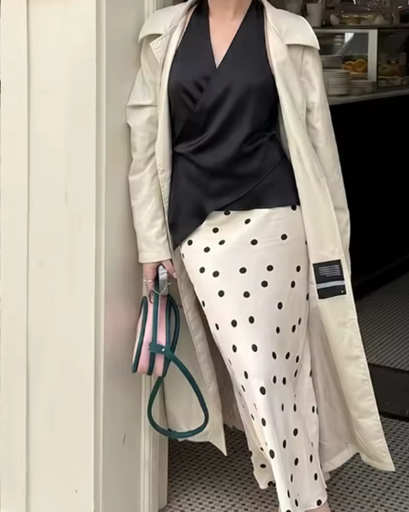 Haut en satin à col halter pour femme
