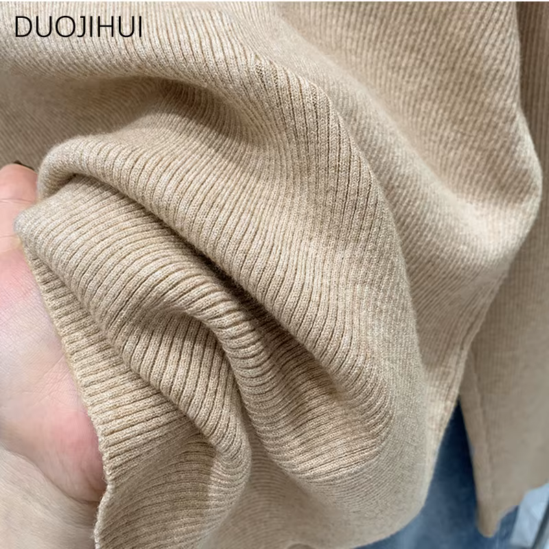 Pull à Manches sulfet Col Polo pour Femme