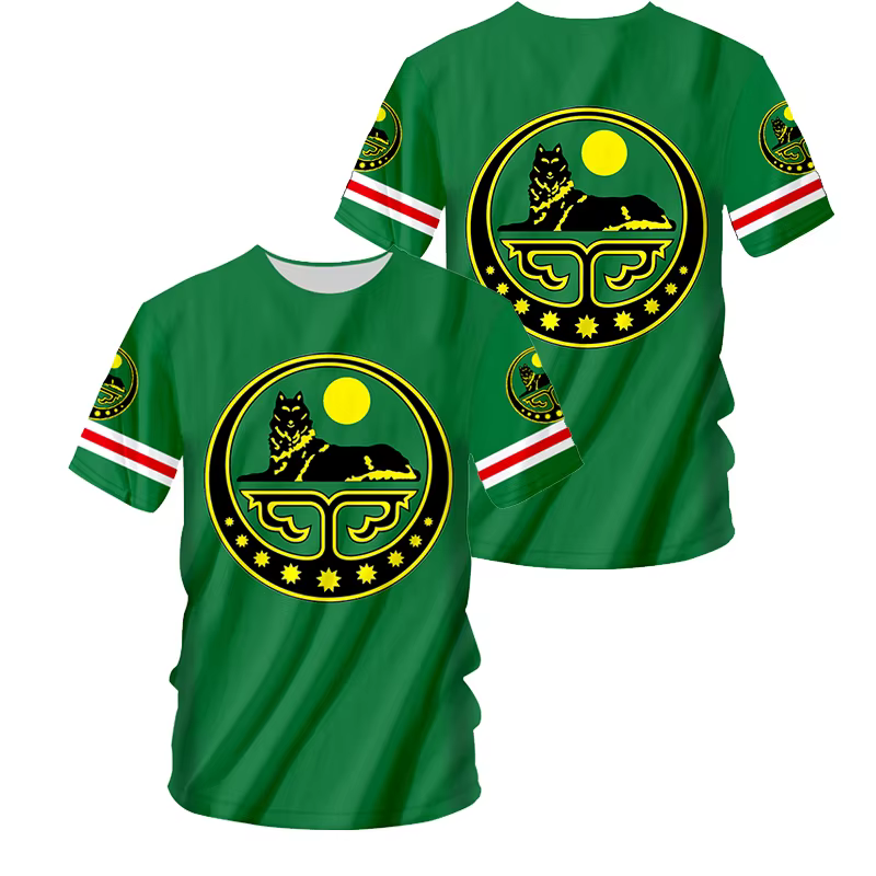 T-Shirt avec emblème de la Tchétchénie pour hommes et femmes