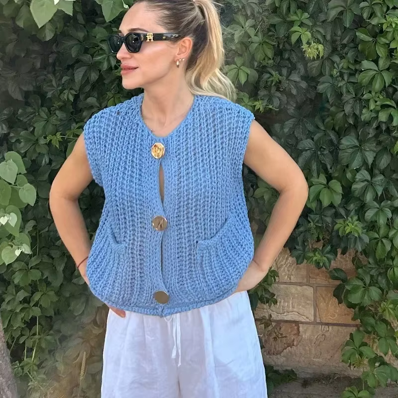 FIBTHELLL-Pull à col en V pour femme, chandail optique, manteau décontracté, haut en émail court, tempérament de la mode, automne et hiver
