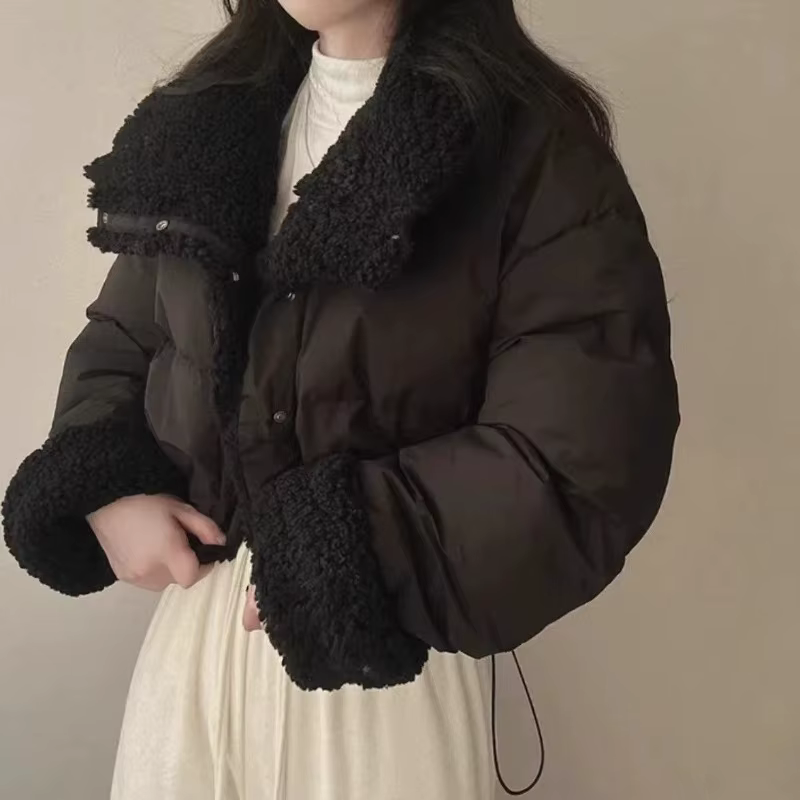 Veste d'hiver en coton pour femme, manteau polyvalent, slim, manches longues, revers court, chaud, épais, Vintage, nouveau, confortable et polyvalent