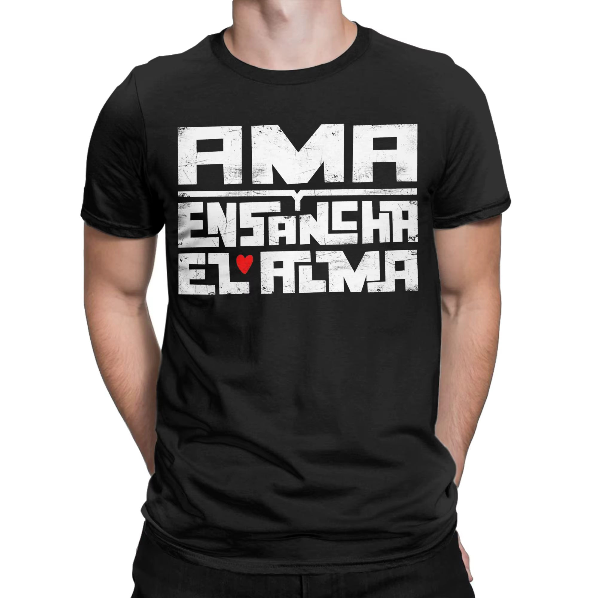Crazy Ama y ensancha el alma EXTREMODURO T-Shirt pour hommes col rond coton t-shirts à manches courtes