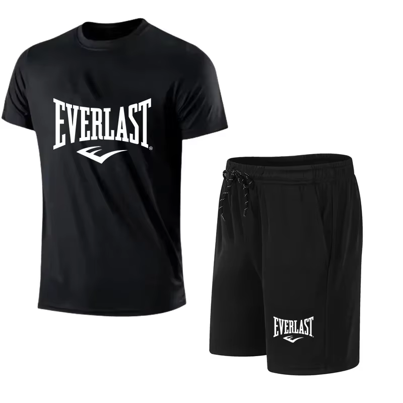 Ensemble 2 pièces T-shirt et short pour homme - Vêtements de sport confortables et respirants à manches courtes pour la
