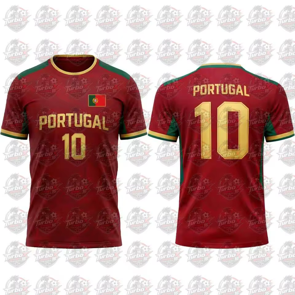 Nouveau Maillot de Sport Unisexe 2026 à Imprimé Drapeau du Portugal pour Homme – Respirant