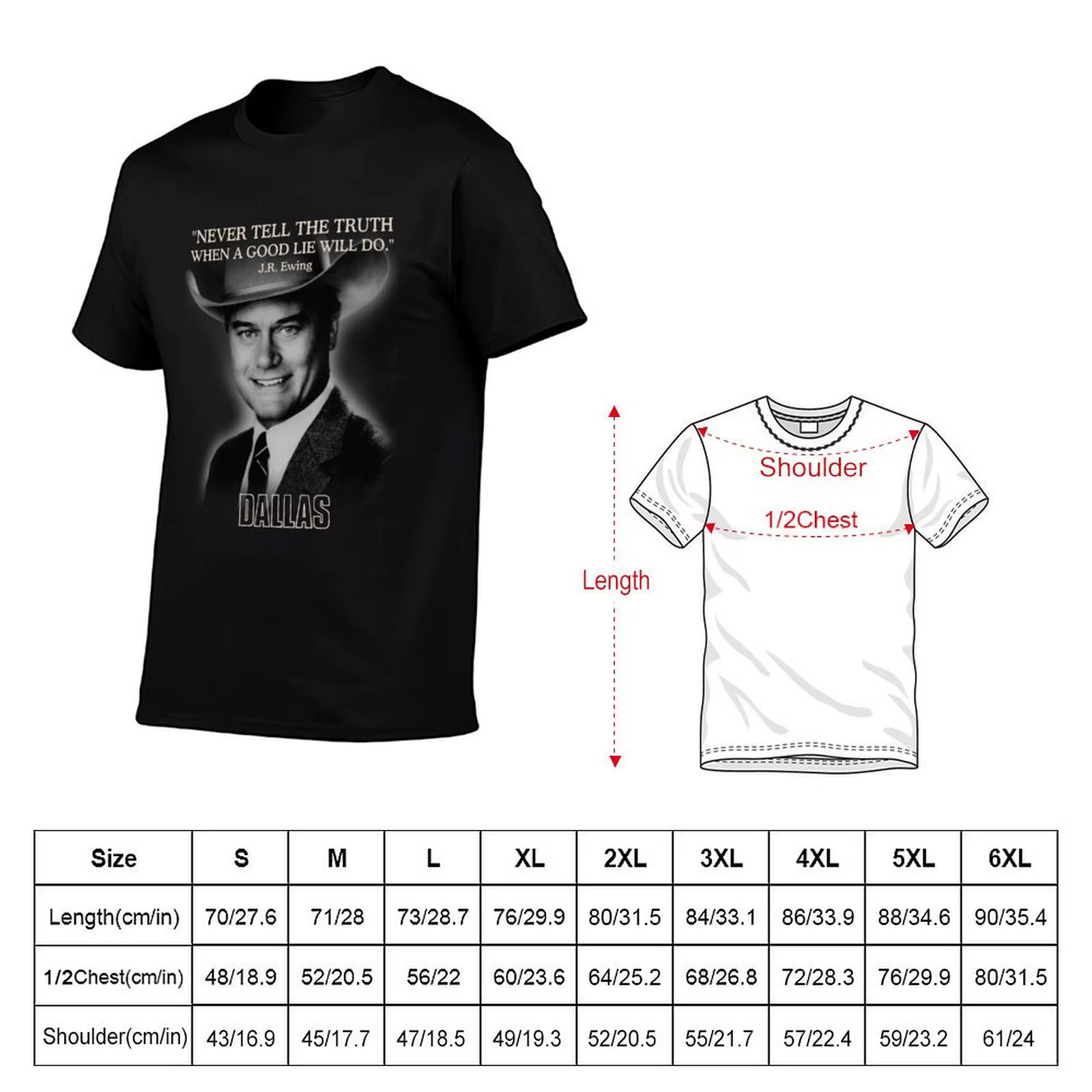 T-shirt avec citation de Dallas JR Ewing