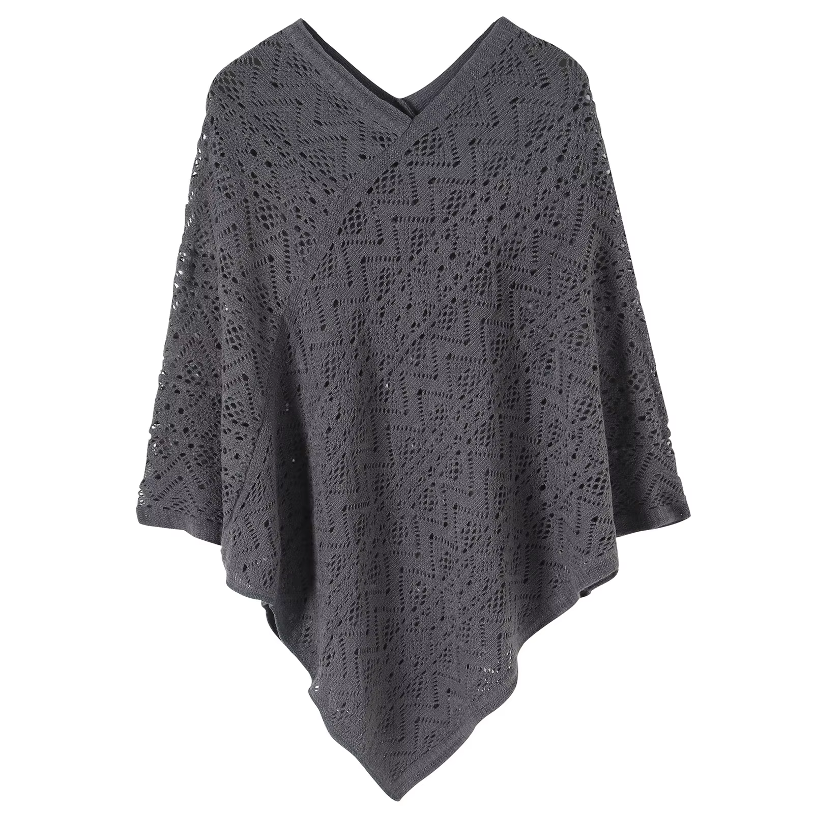 Livraison directe nouvelle mode femme Poncho mince pull femmes couleur unie rayure Cardigans grande taille