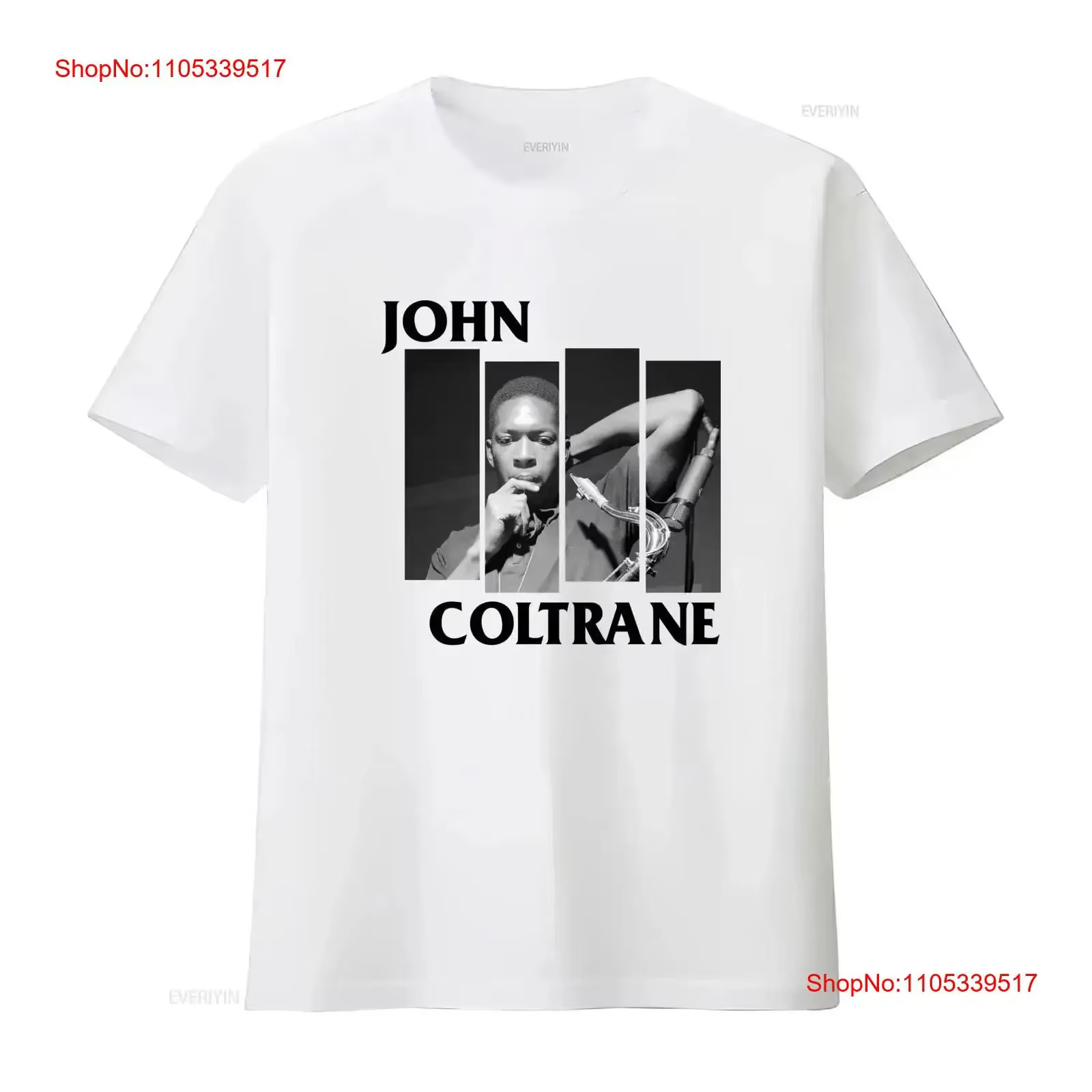 T-shirt vintage rétro John Coltrane blanc à manches courtes toutes tailles S à 5Xl 2F743