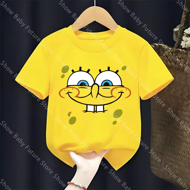 Bob l'éponge t-shirt pour garçons filles Anime Kawaii hauts à manches courtes