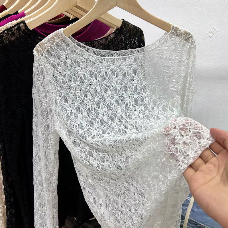 T-Shirt Sexy en dentelle pour femmes