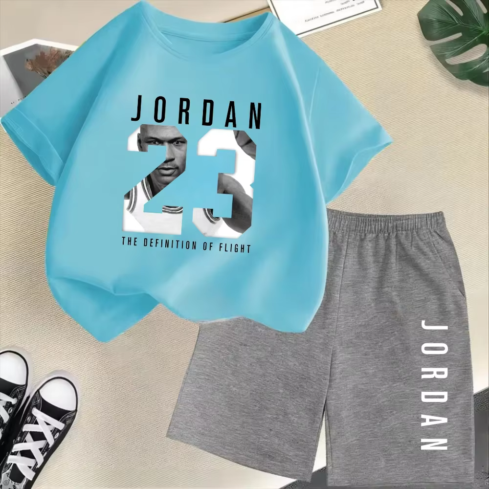 Ensemble T-shirt et short d'été à manches courtes pour enfants