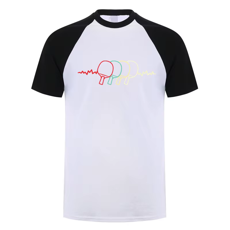 Heartbeat T Shirt Hommes À Manches Courtes Coton Tennis De Table Économie Homme Vêtements Tees Y-TP-013