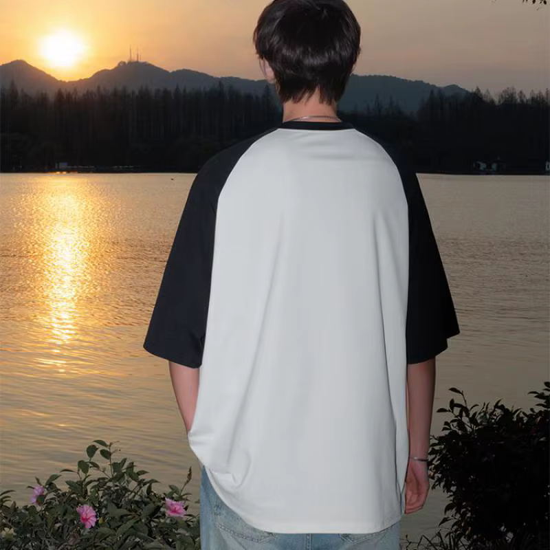 T-Shirt à manches Raglan et panneau contrasté